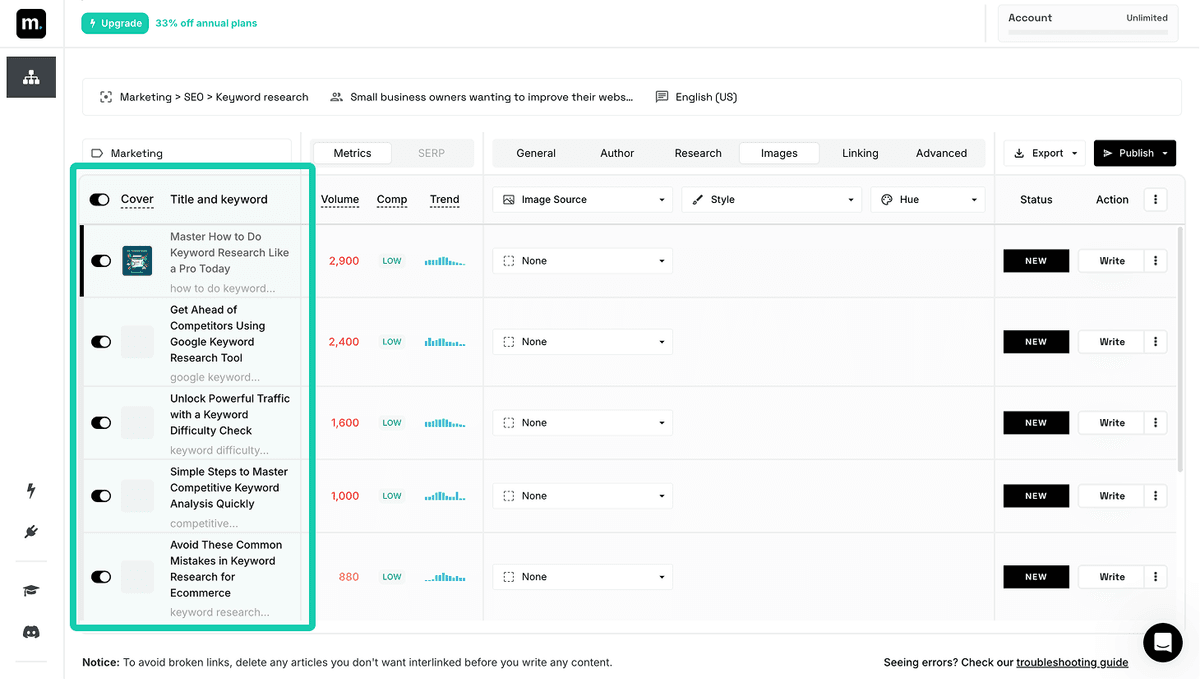 Content Cluster Automation Dashboard