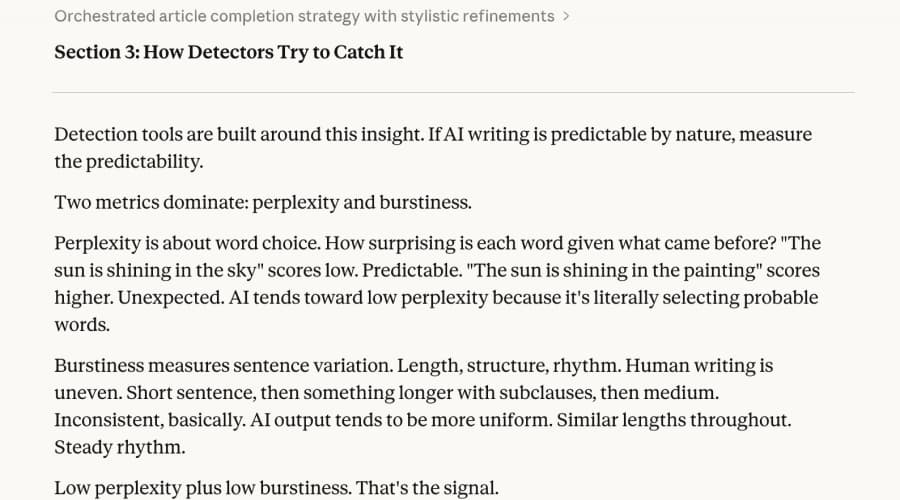 AI writing with Claude