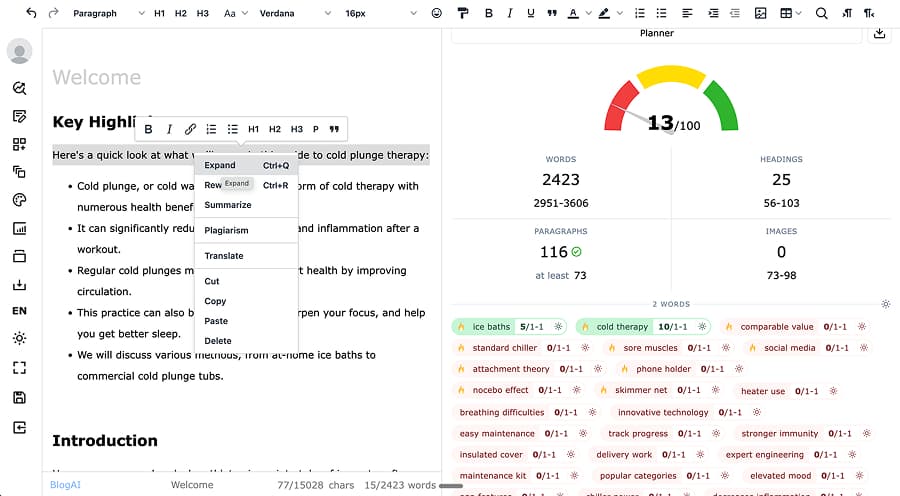 ClosersCopy scoring system didn't give a fair score and was trying to optimize for irrelevant keywords