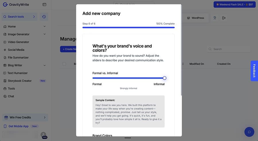 GravityWrite lets you add branding during setup