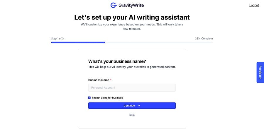 GravityWrite Settings
