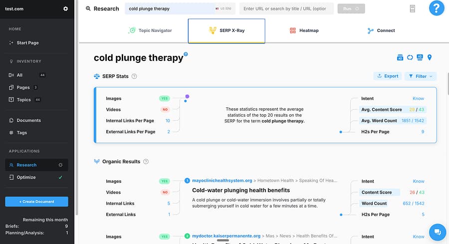 Where SearchAtlas stands out is the research phase before writing, with solid SERP analysis and competitor data