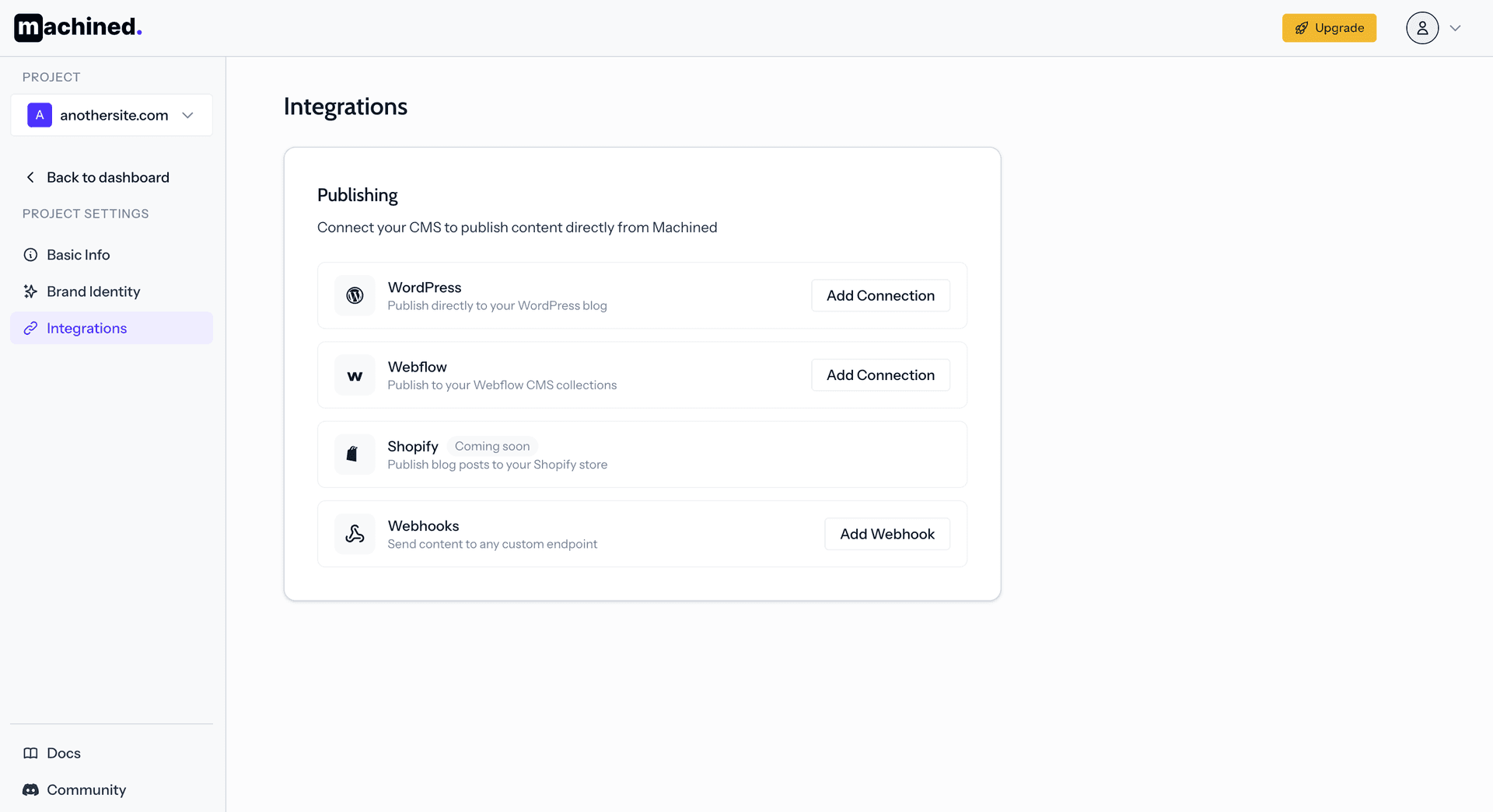 Connecting and publishing content to WordPress and other CMS platforms