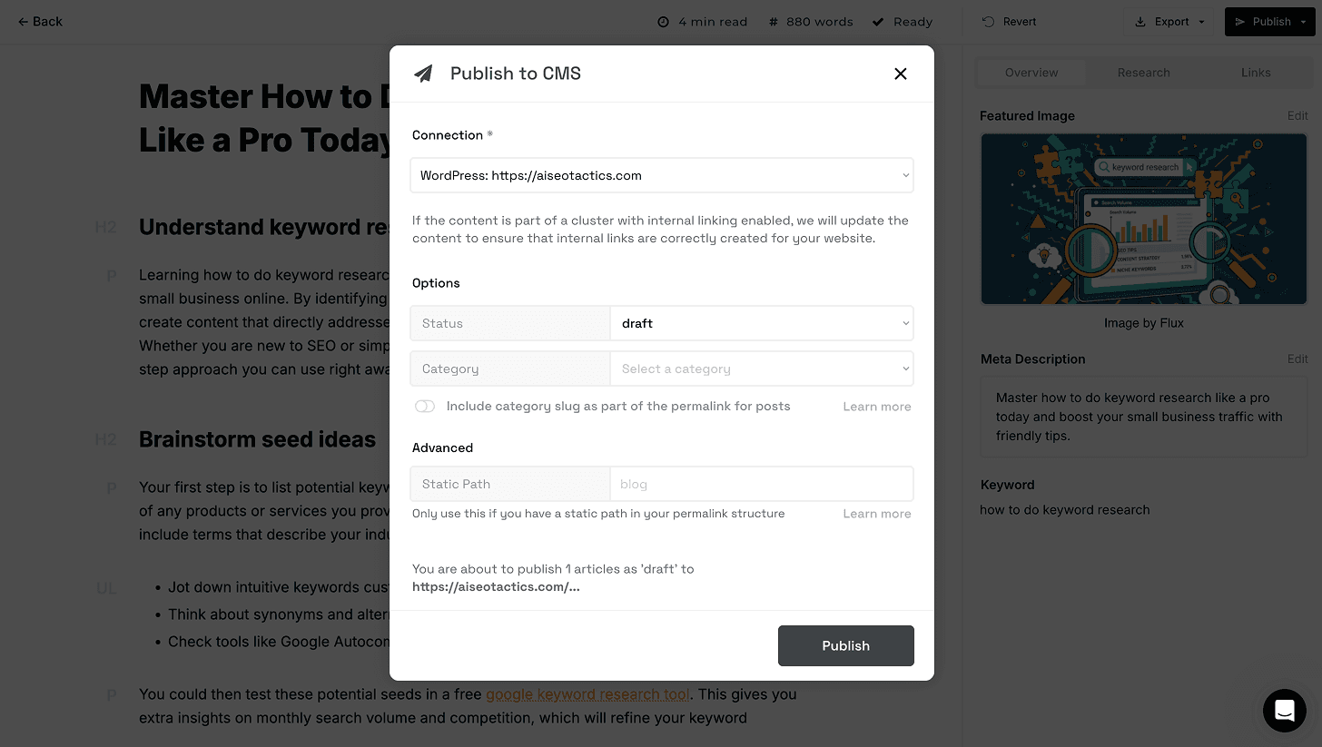 One-Click WordPress Publishing